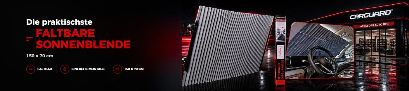 CARGUARD faltbare Sonnenblende 150x70cm