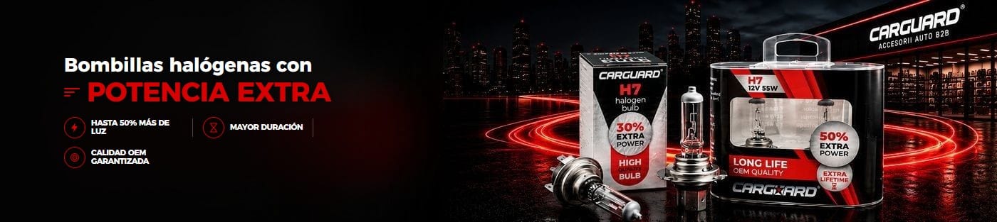 Bombillas halógenas H7 CARGUARD con potencia extra