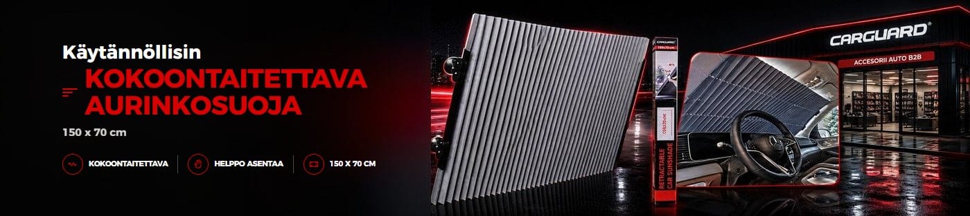 CARGUARD kokoontaitettava aurinkosuoja 150x70cm