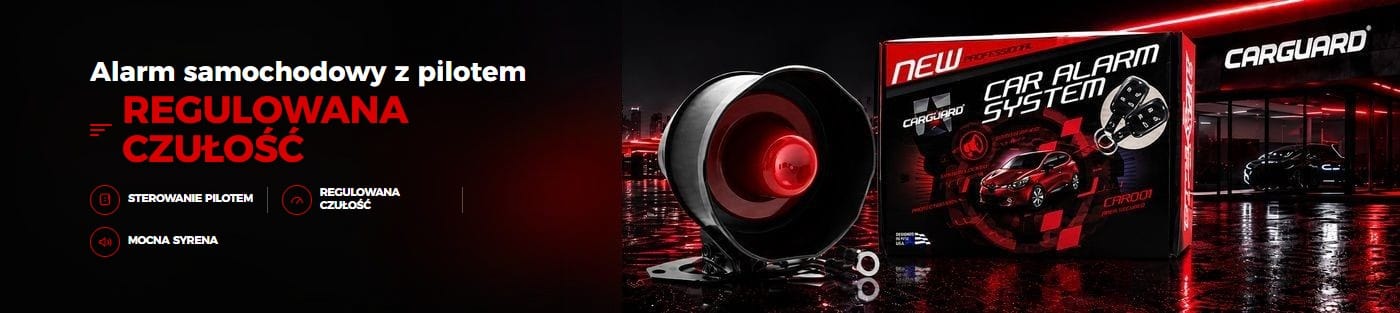 Alarm samochodowy CARGUARD z pilotem