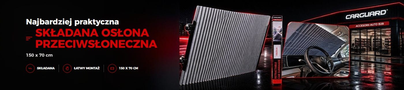 CARGUARD składana osłona przeciwsłoneczna 150x70cm