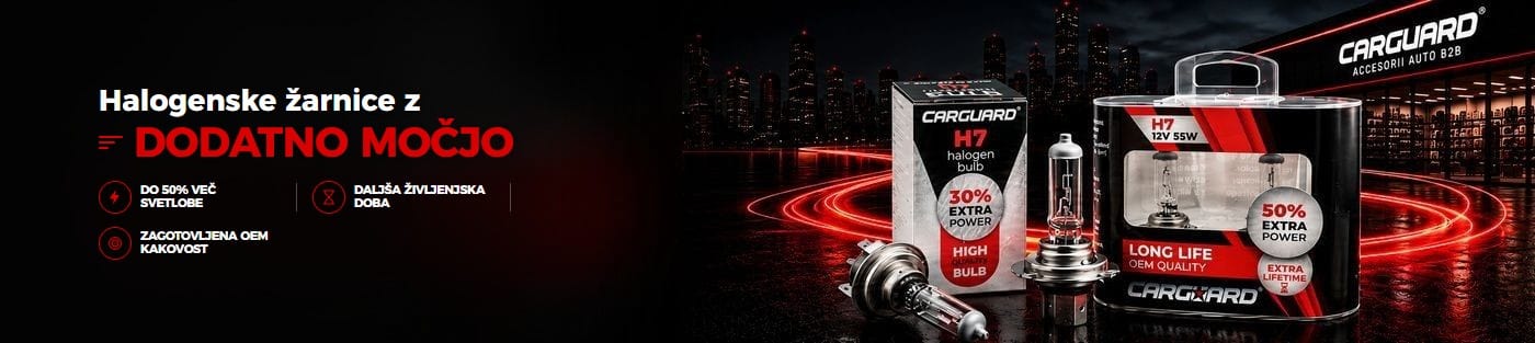 CARGUARD H7 halogenske žarnice z dodatno močjo