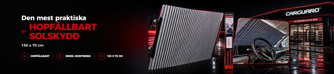 CARGUARD hopfällbart solskydd 150x70cm